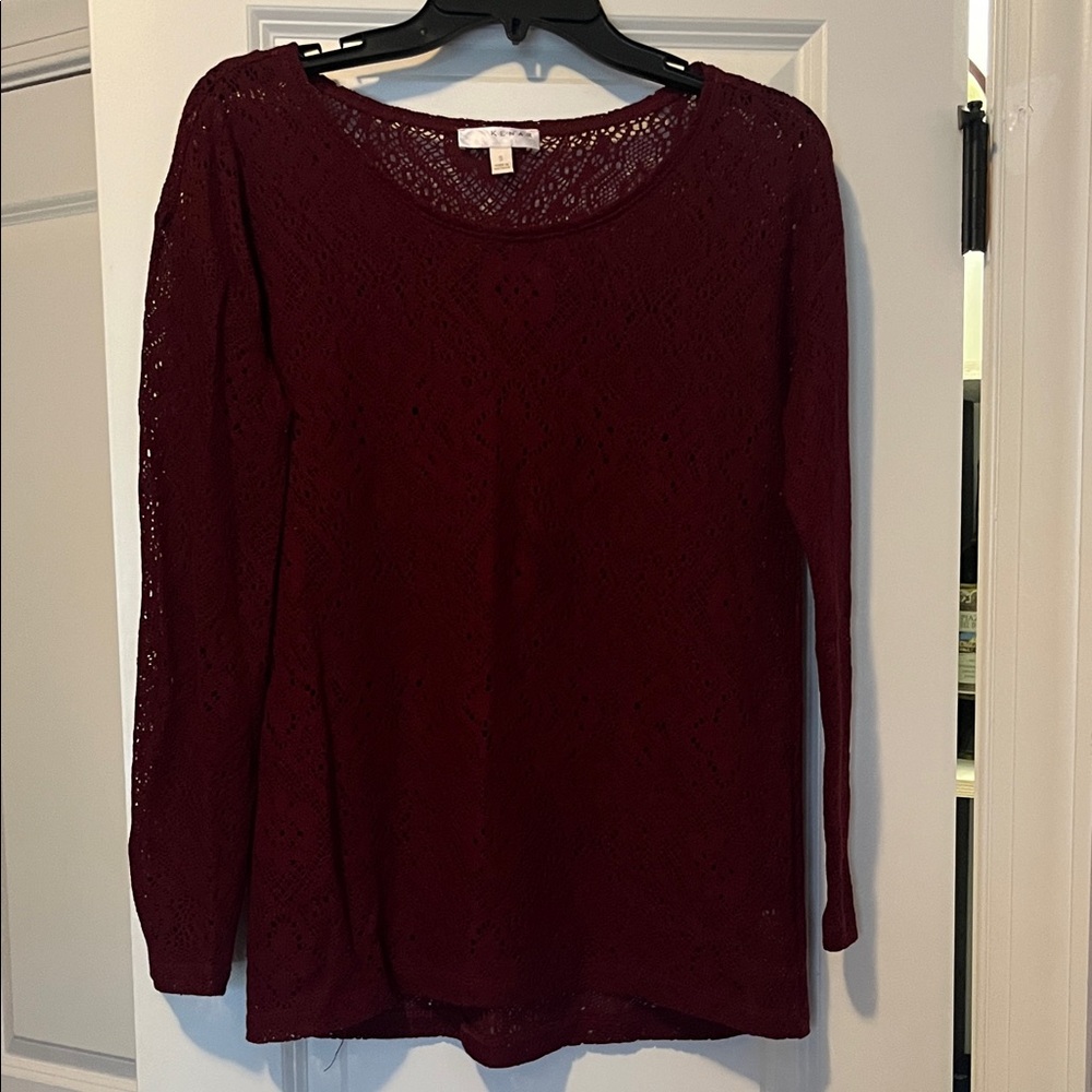Kenar Burgundy Lace Top
